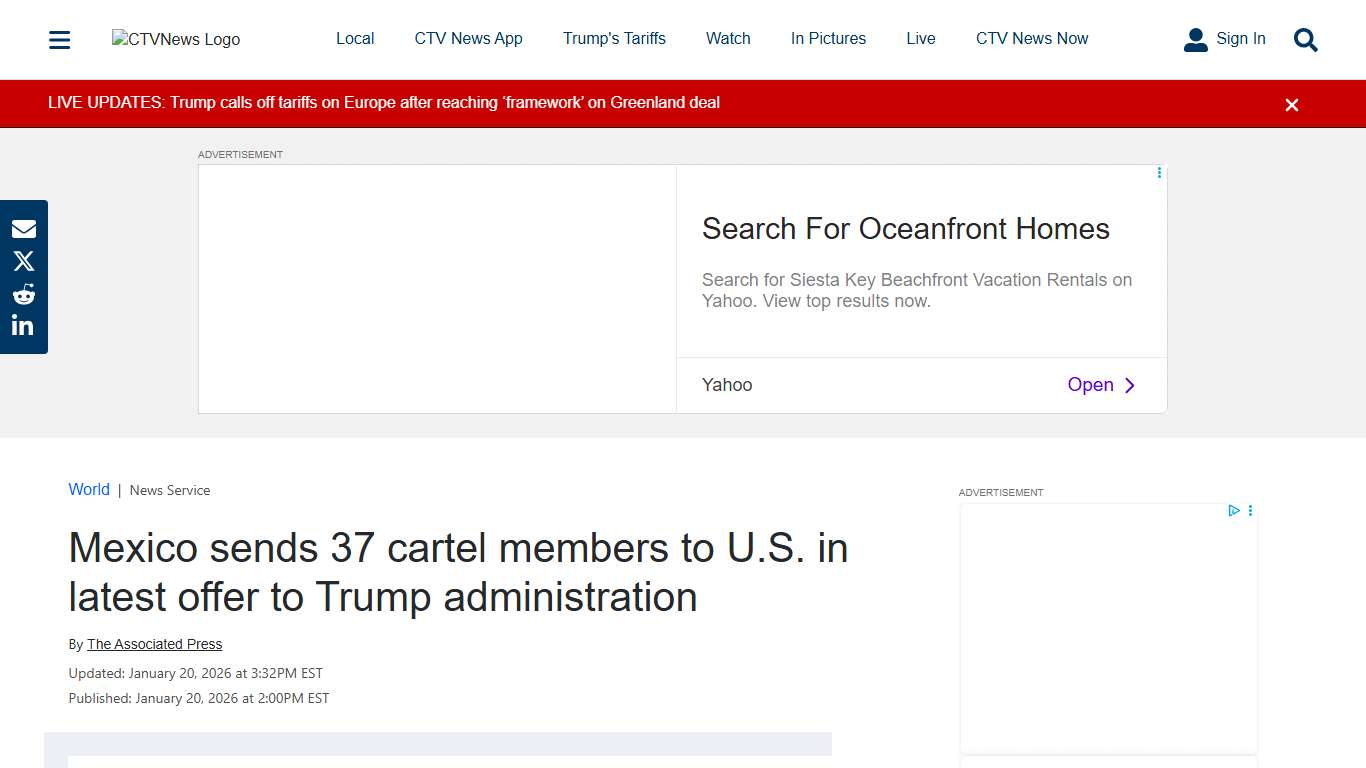 37 cartel members sent to US from Mexico