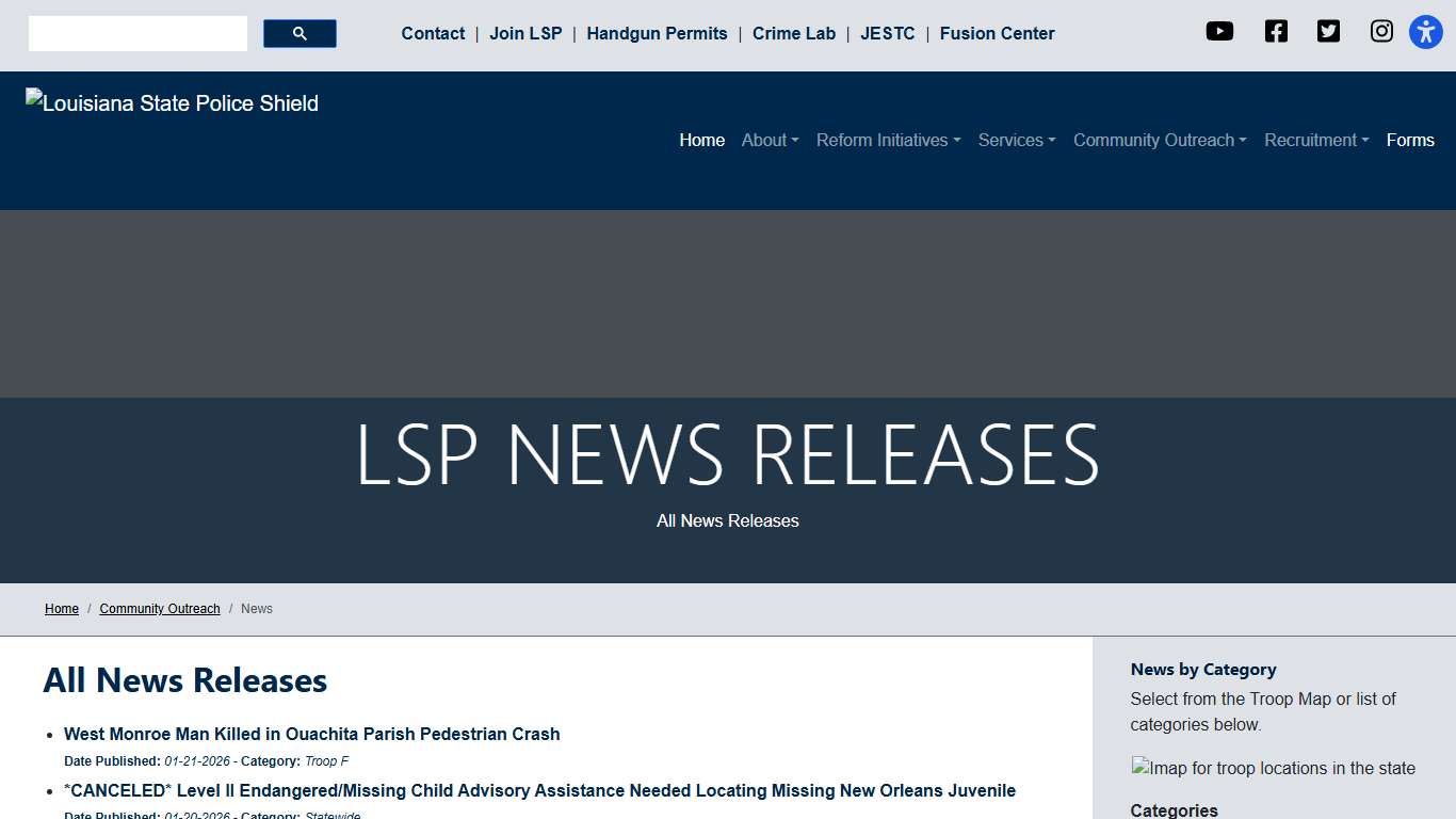 News - Louisiana State Police